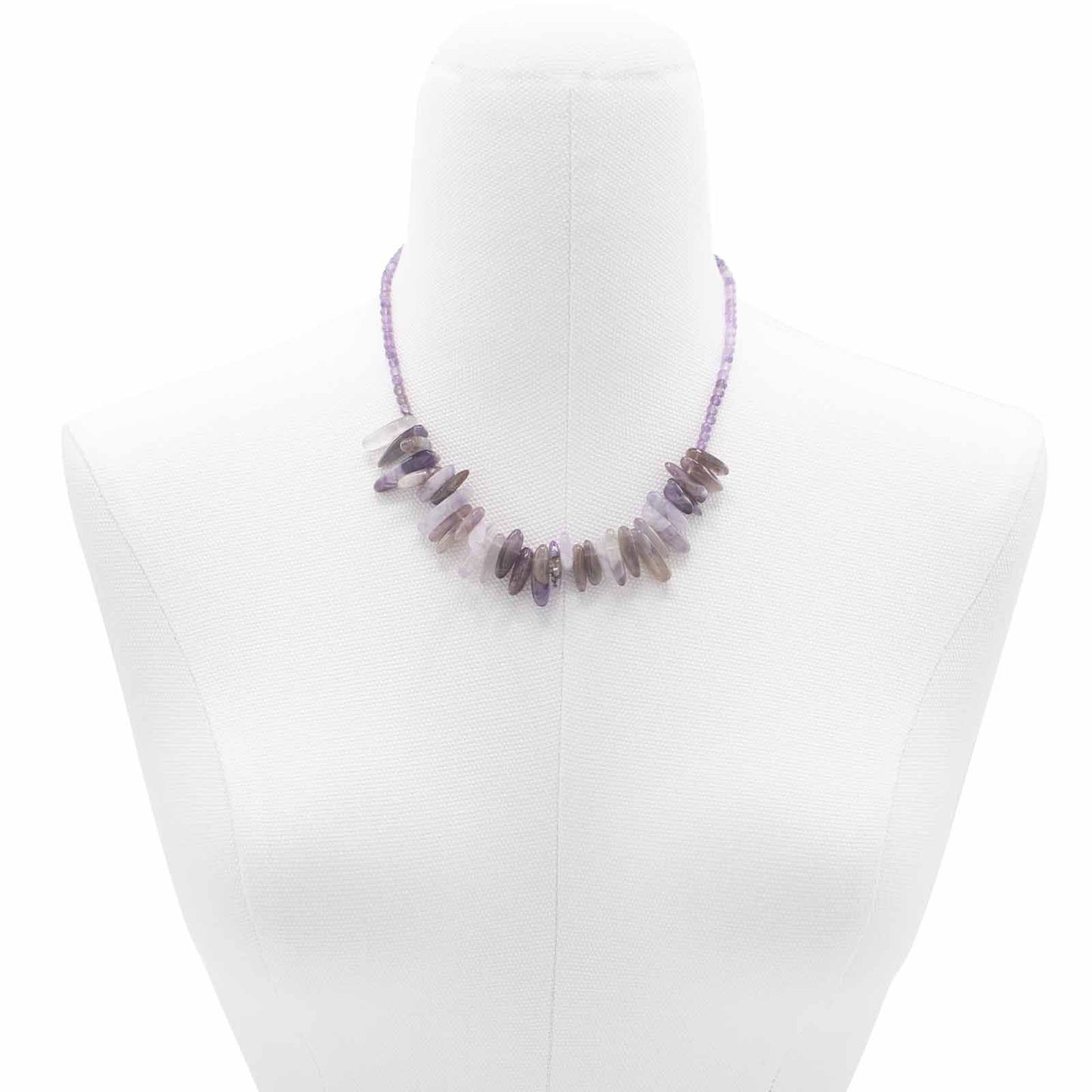 Collier de pierre longue — Améthyste