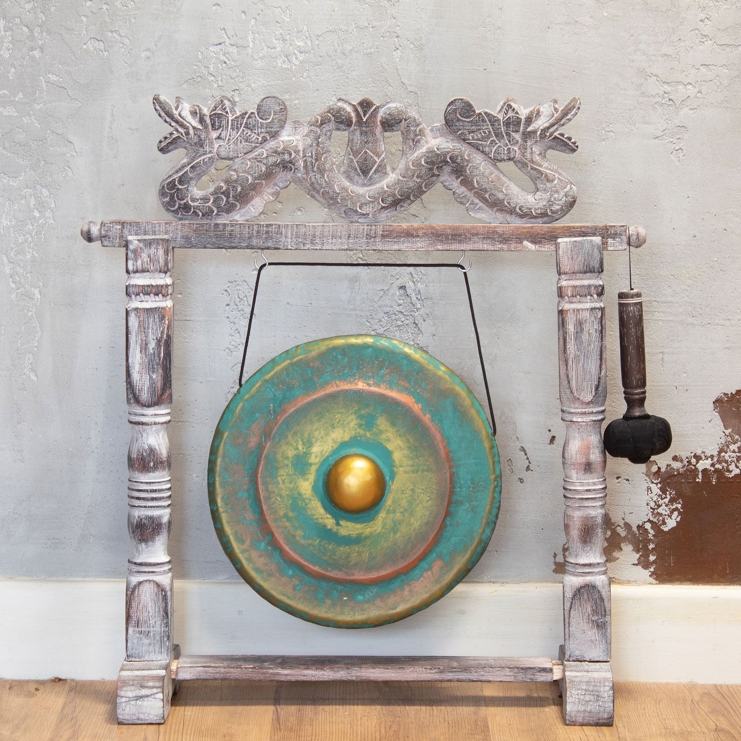 Gong de méditation format moyen sur socle — Vert · 35cm