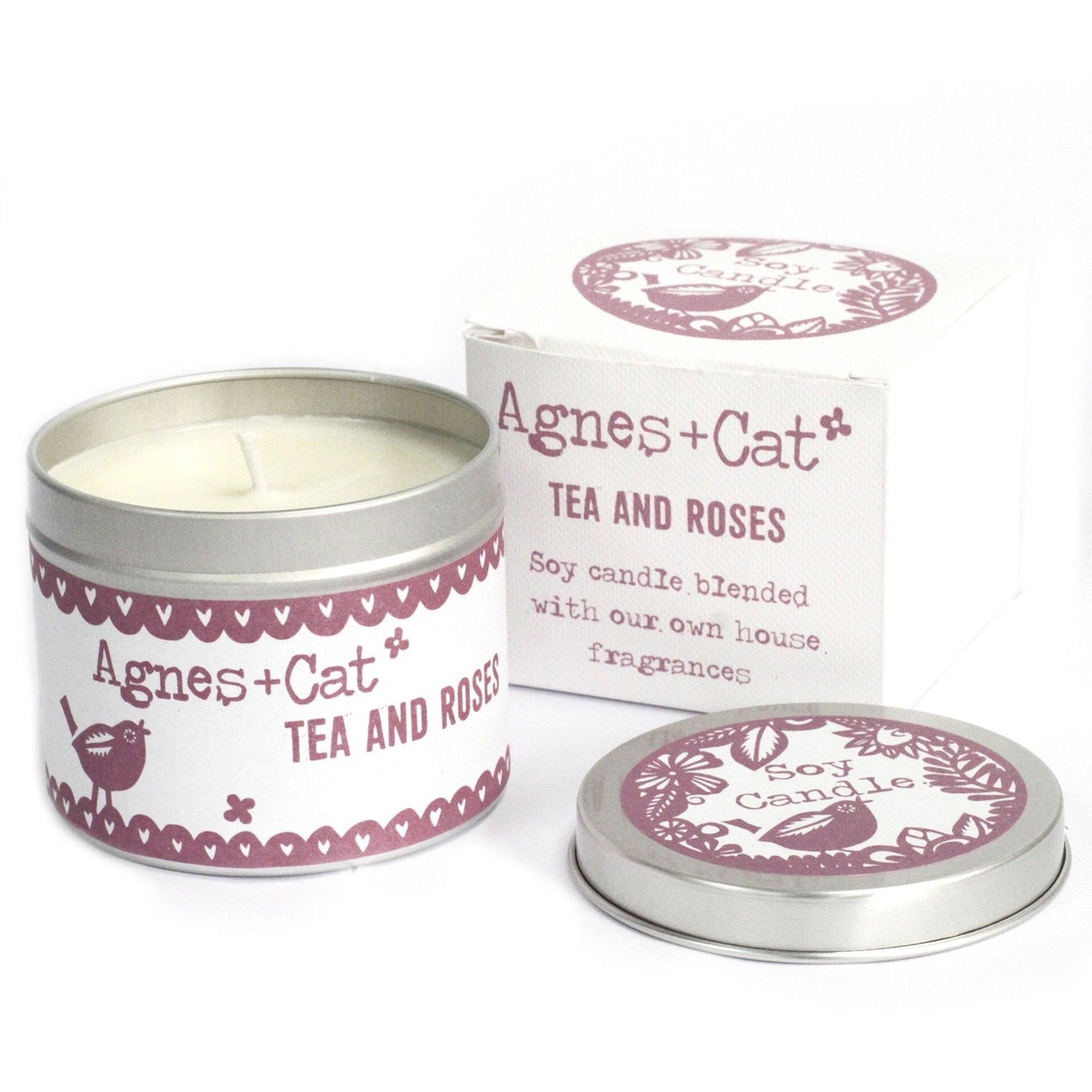 Bougies en pot métal — Thé & roses