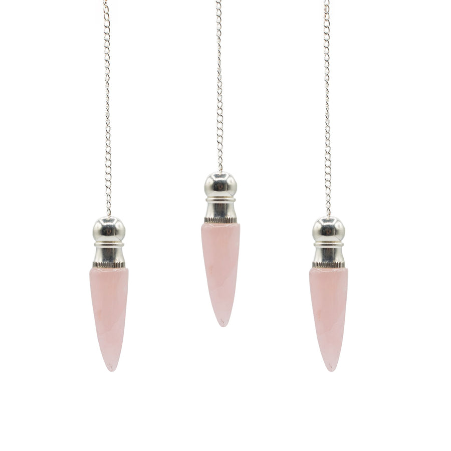 Pendule de la vérité à cavité secrète — Quartz rose · Argenté