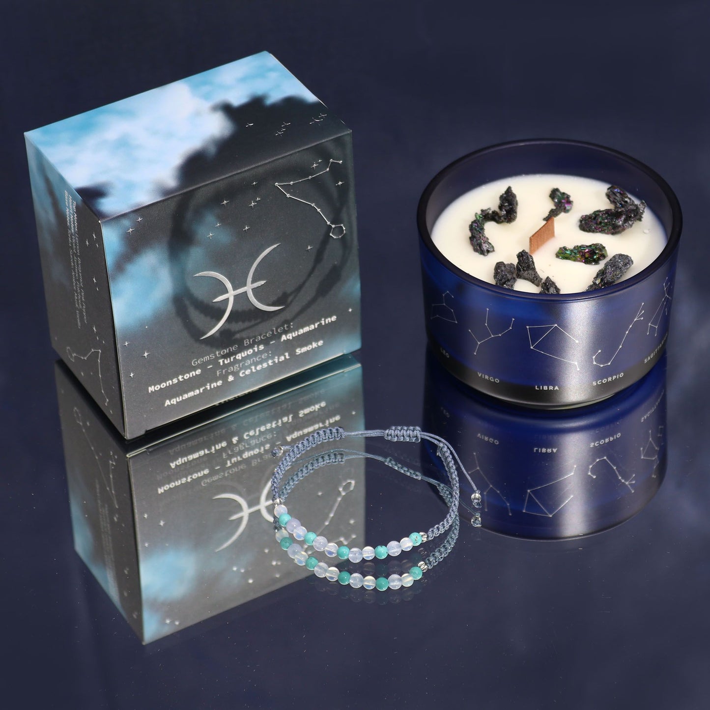Bougie de cristal du zodiaque à bracelet — Poissons