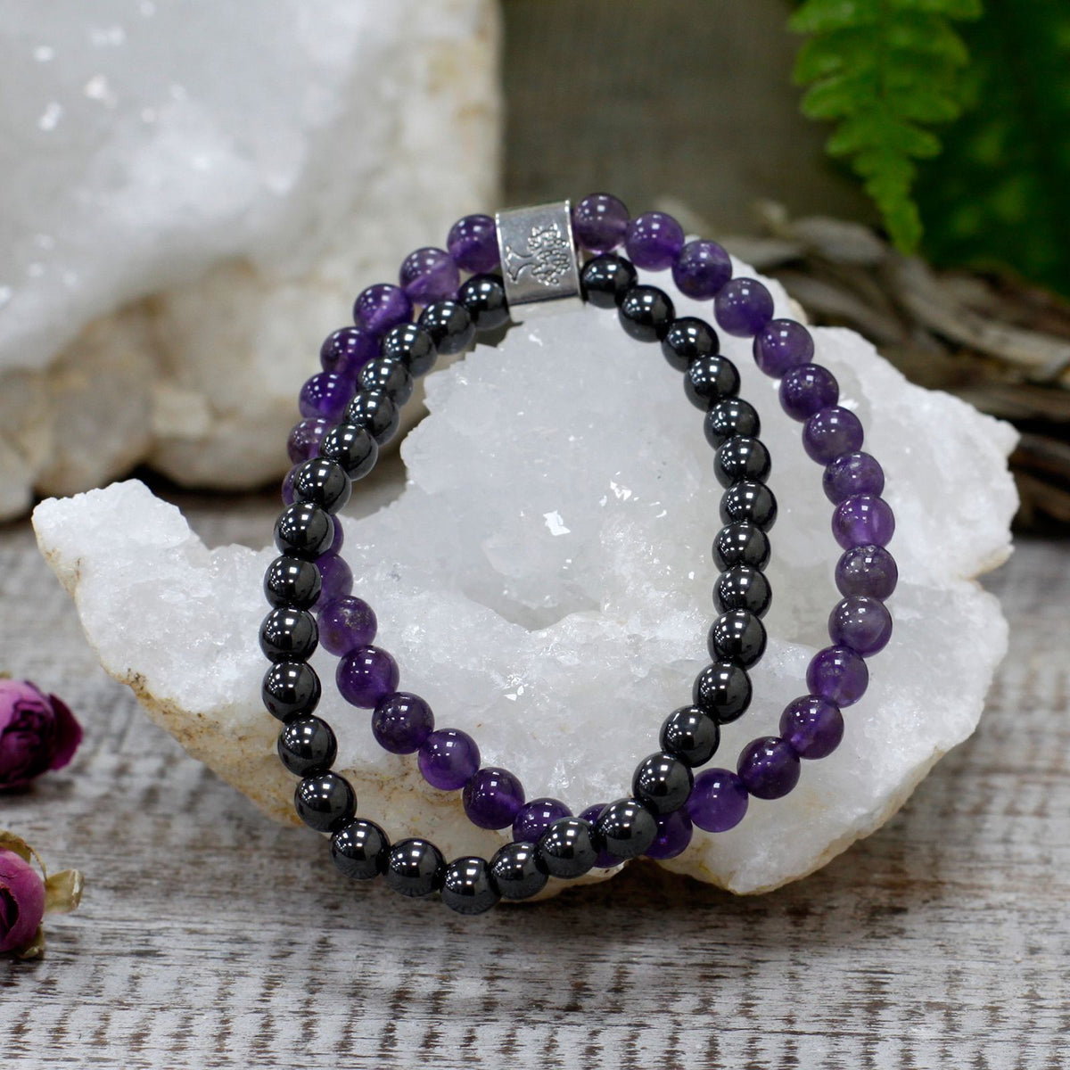 Duo de bracelets magnétiques en améthyste — vue 4