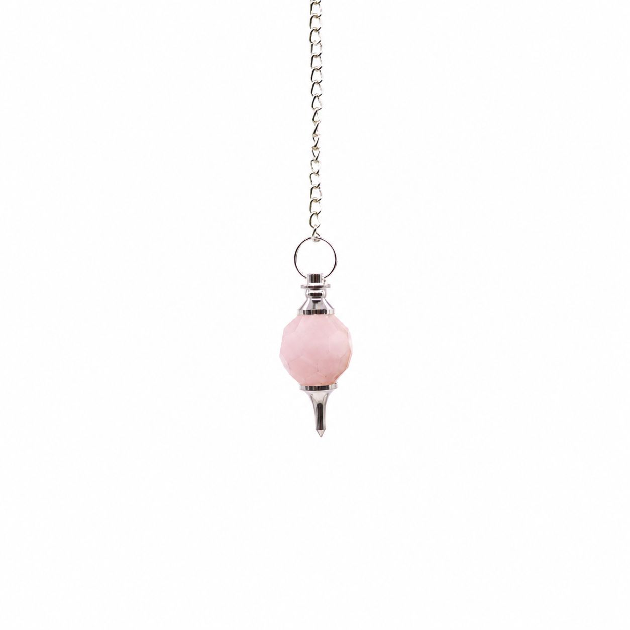 Pendule à gemme facettée — Quartz rose