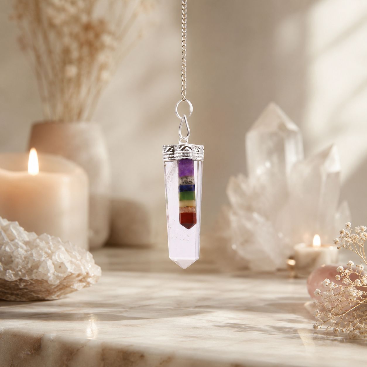 Pendule — Cristal sept chakras