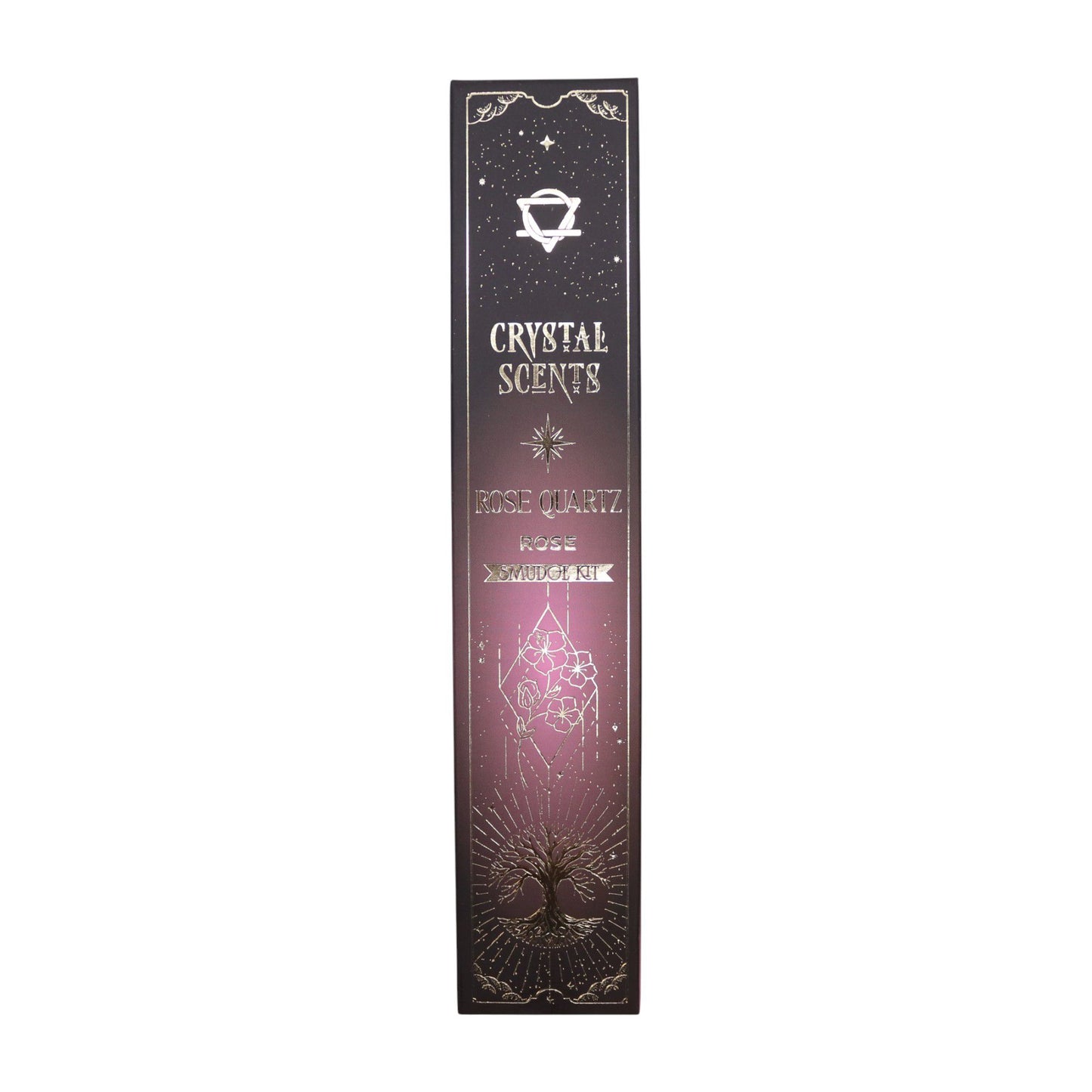 Fagot de fumigation à cristal de quartz rose — Rose