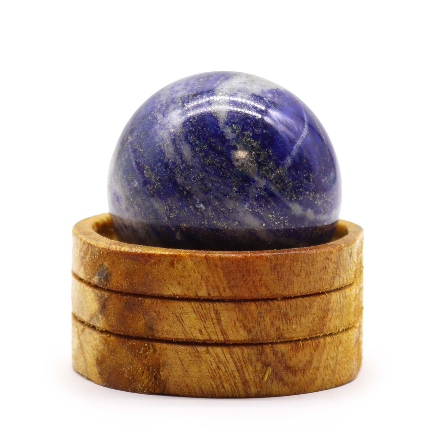 Sphère sur socle — Lapis-lazuli d’Afghanistan · 50 mm