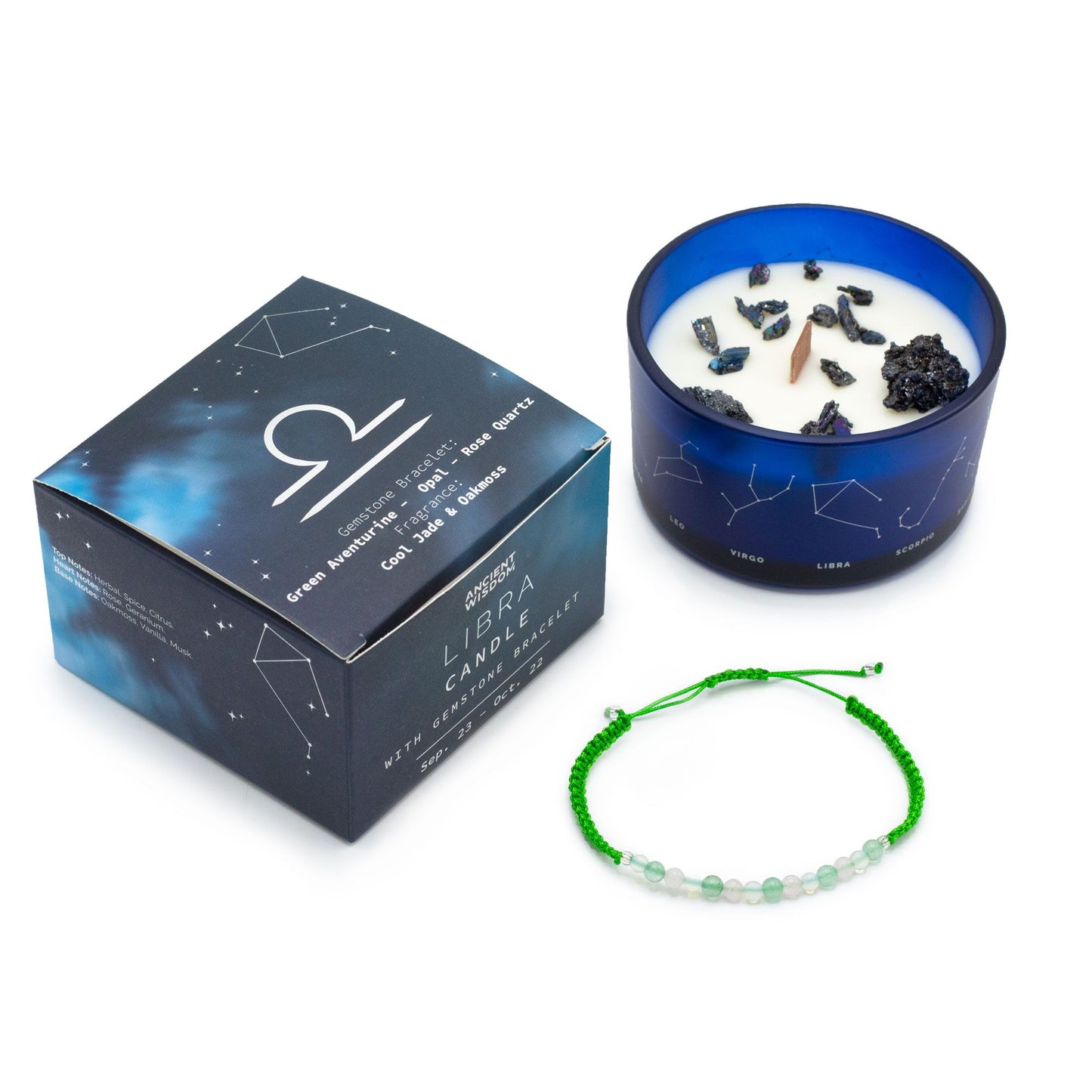 Bougie de cristal du zodiaque à bracelet — Balance