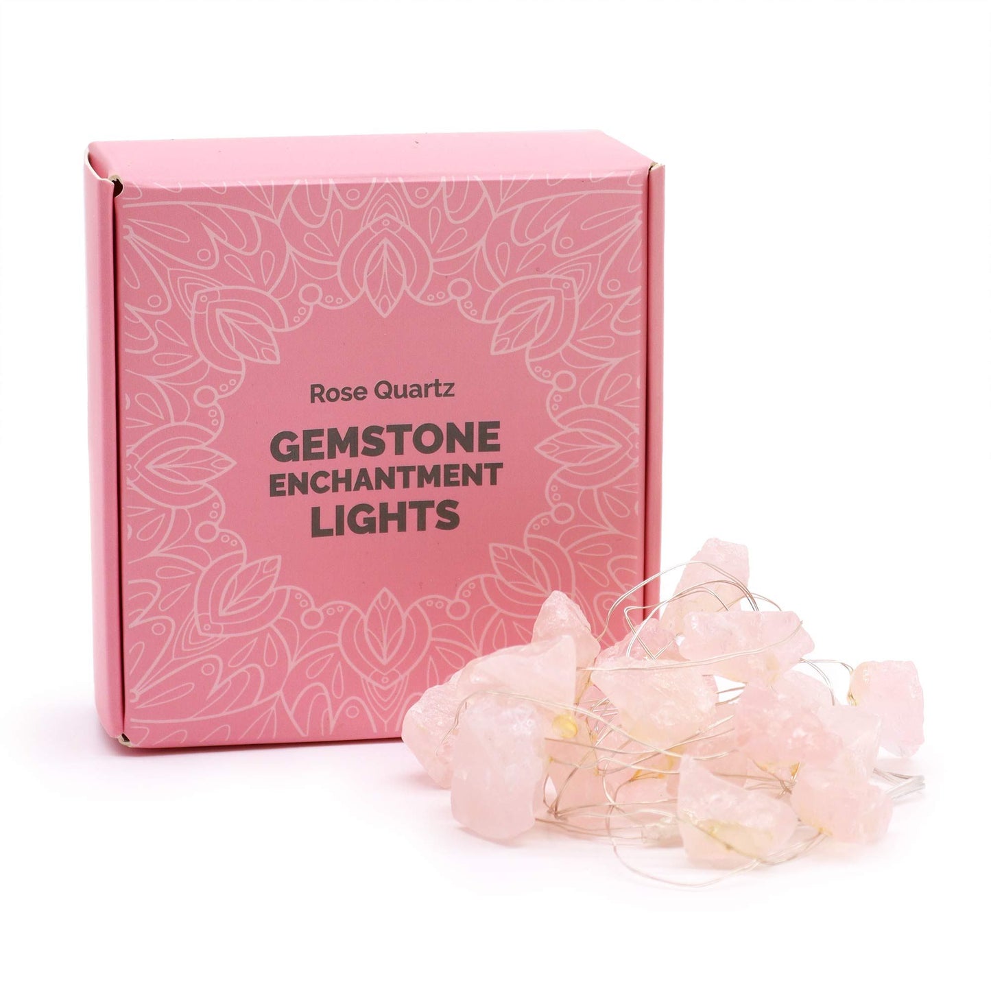 Guirlande lumineuse de gemmes — Quartz rose
