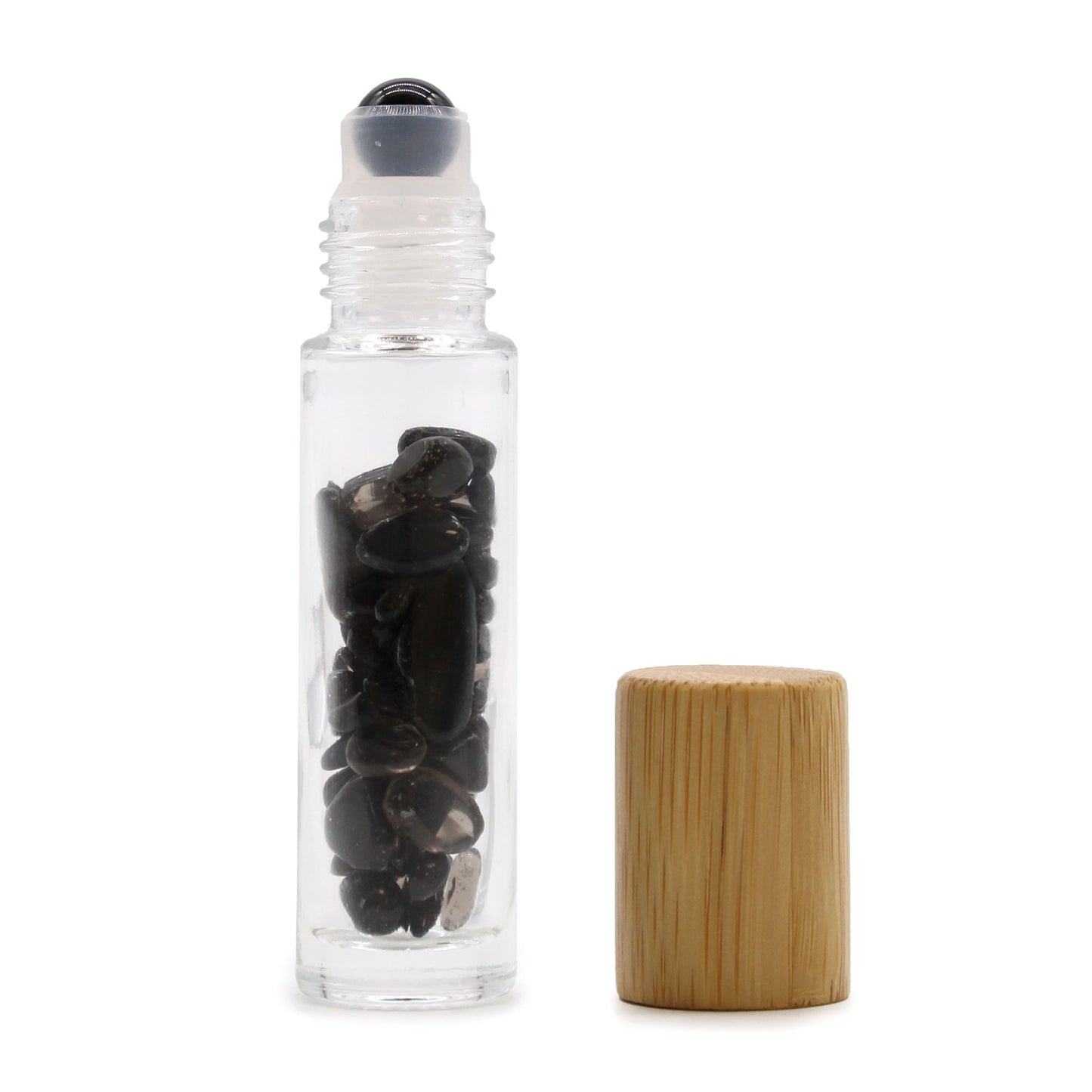 Roll-on à pierre naturelle — Tourmaline noire · Bouchon bois