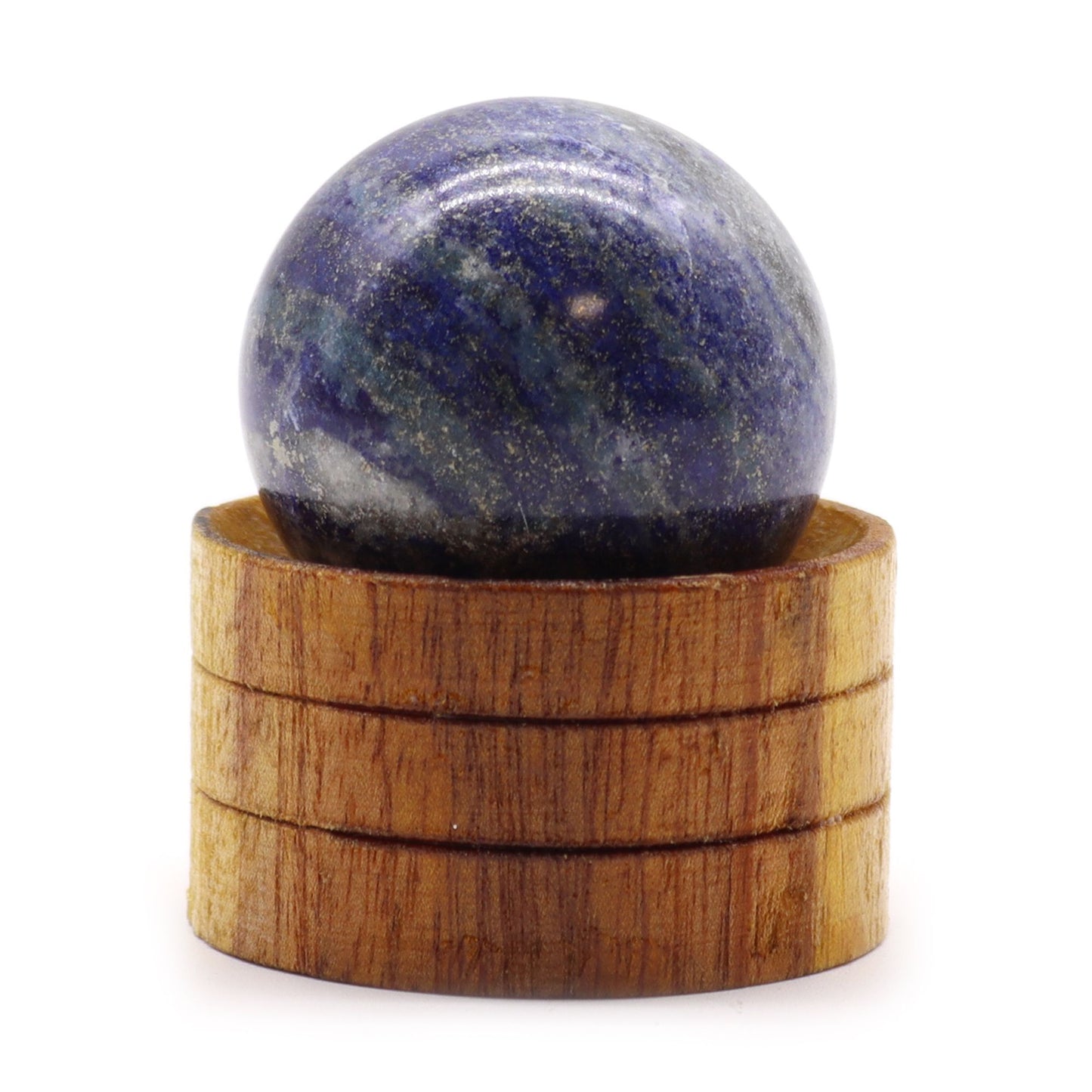Sphère sur socle — Lapis-lazuli d’Afghanistan · 40 mm