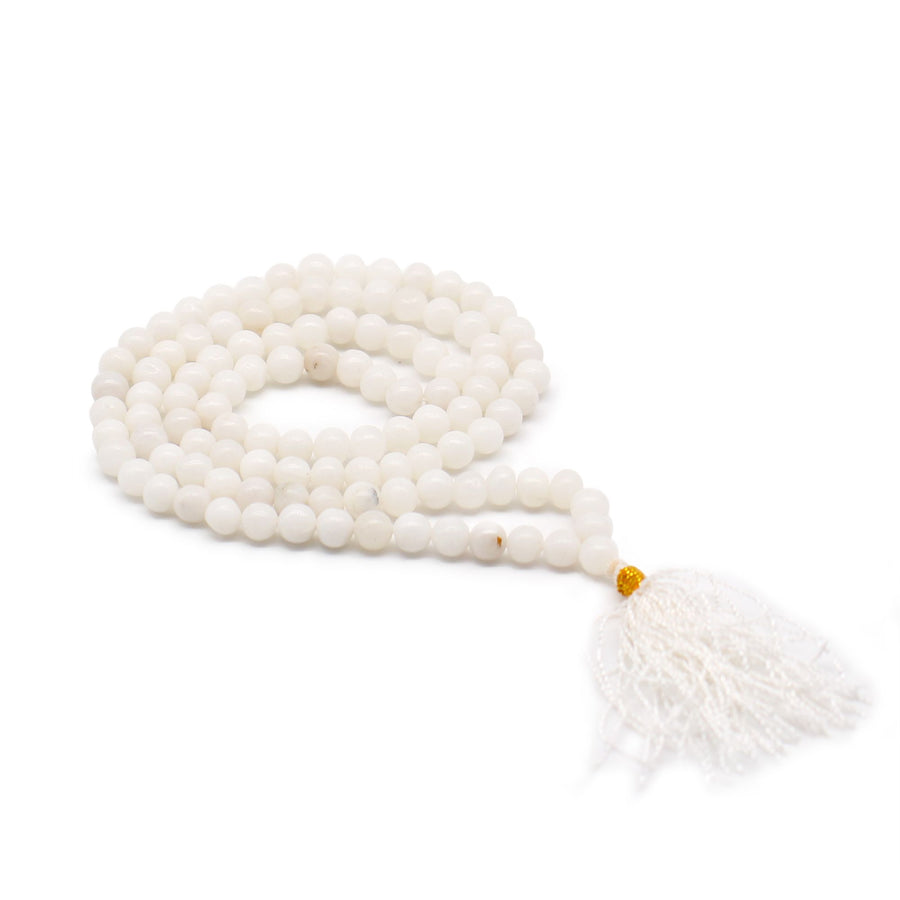 Mala 108 perles — Quartz blanc
