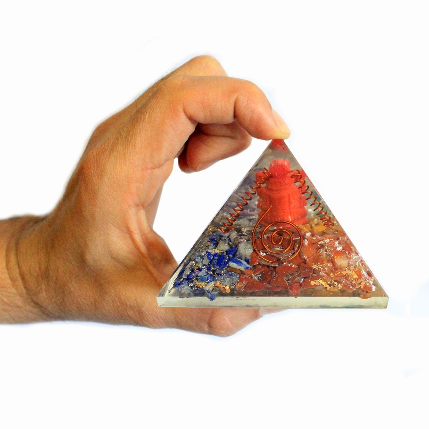 Grande pyramide d’orgonite — Ganesh · 70mm