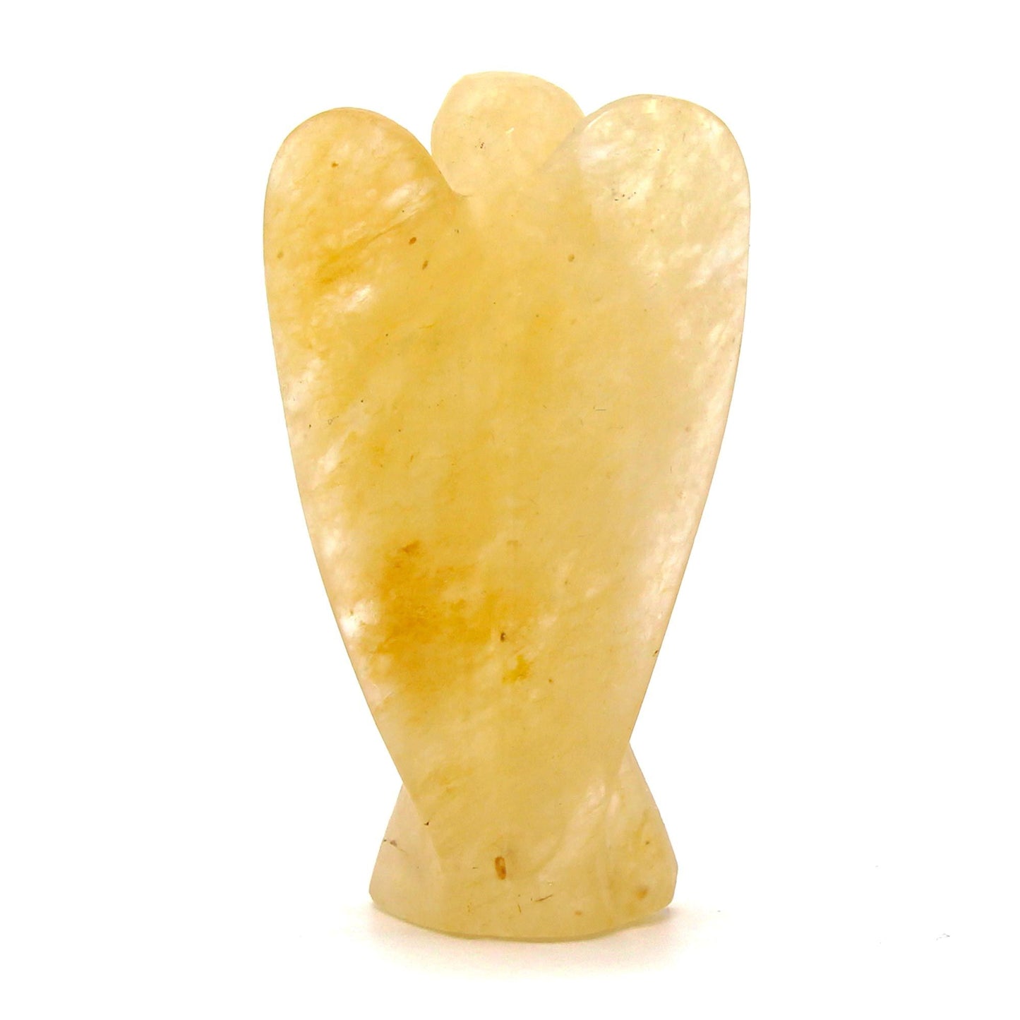 Ange sculpté main — Aventurine jaune