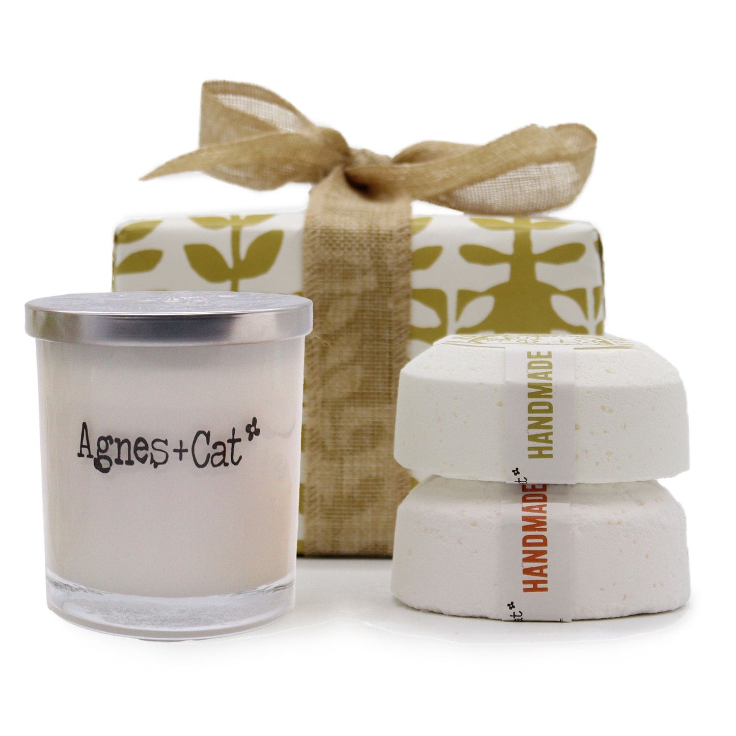 Coffret: bombes de bain de clémentine & mûre + bougie d’agrumes frais
