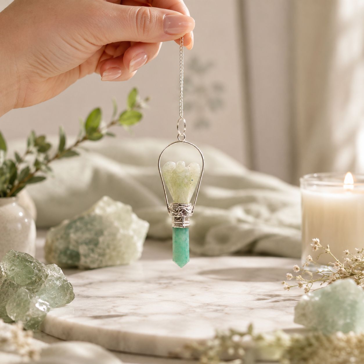 Pendule d’ange — Aventurine verte