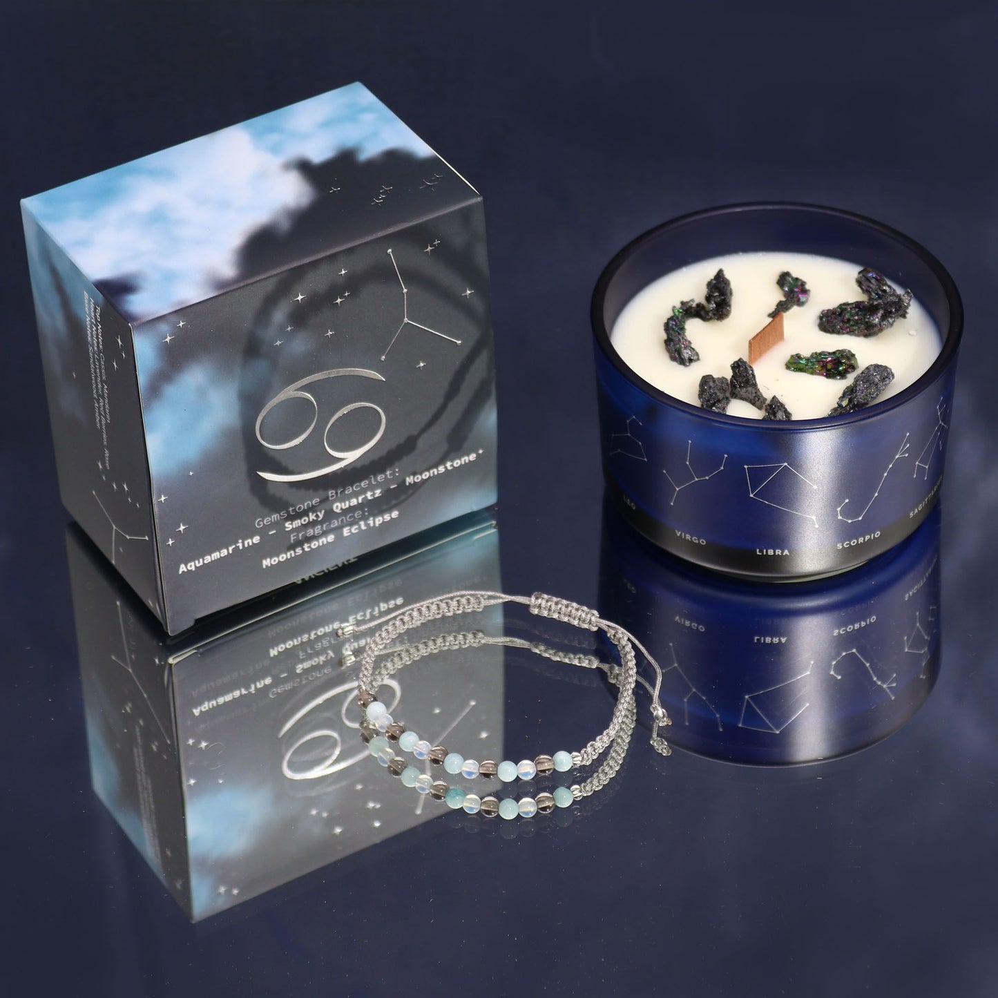 Bougie de cristal du zodiaque à bracelet — Cancer