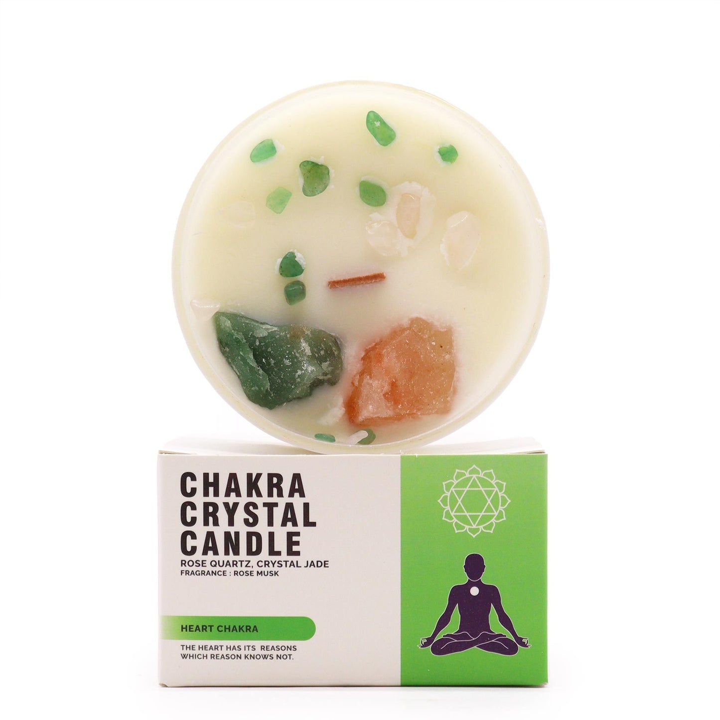 Bougies de cristal de chakra — Chakra du cœur
