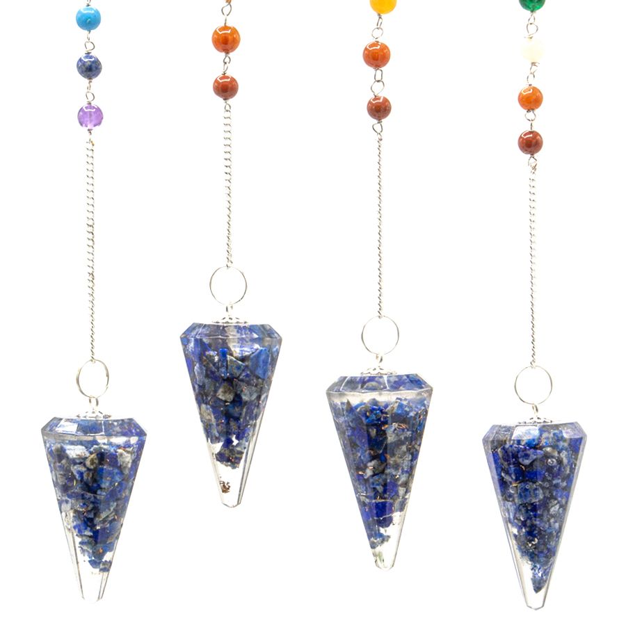 Pendule chakra d’orgonite — Lapis-lazuli