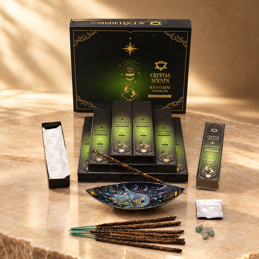 Encens au cristal, aventurine et chocolat