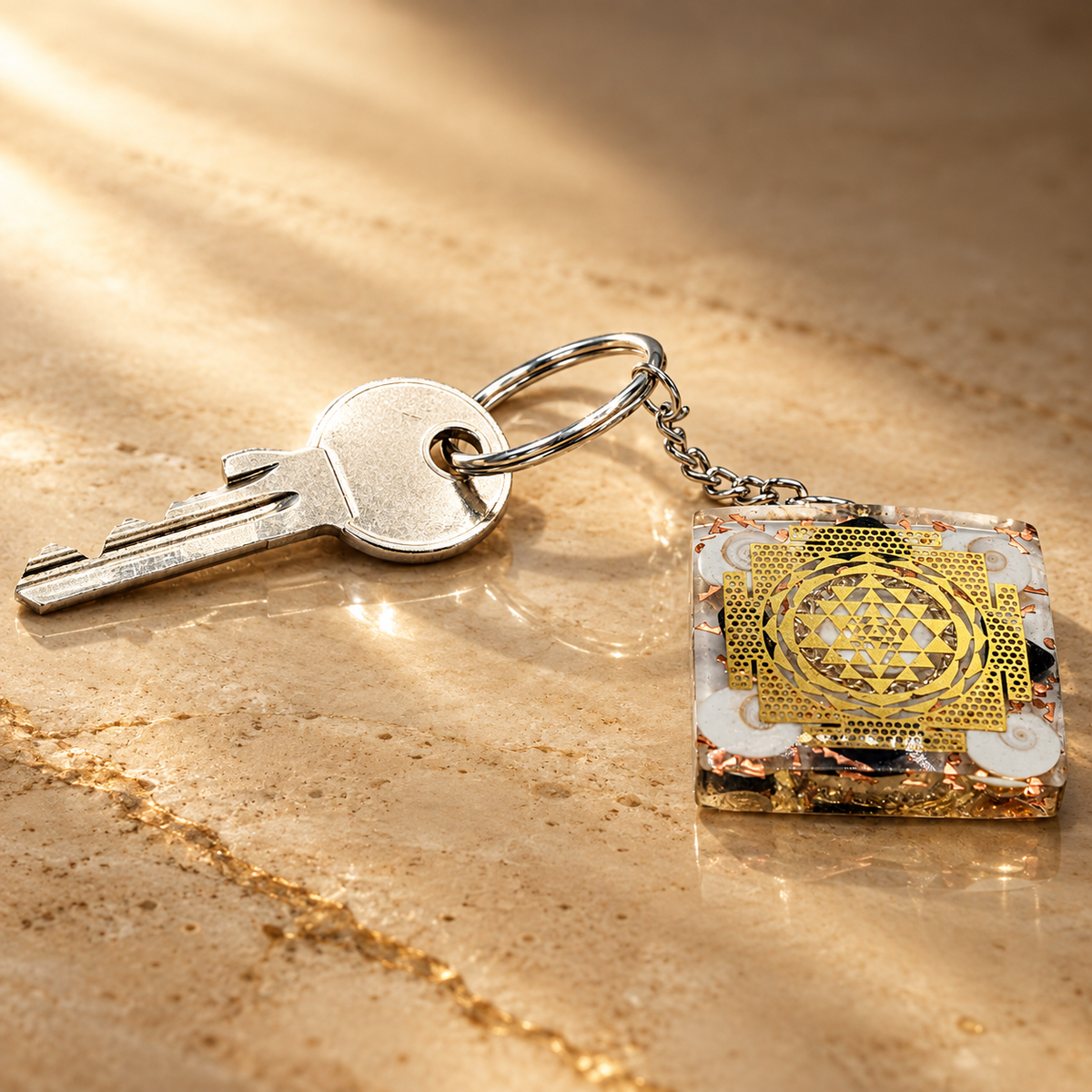 Porte-clés d’orgonite en tourmaline, protection du foyer — vue 2