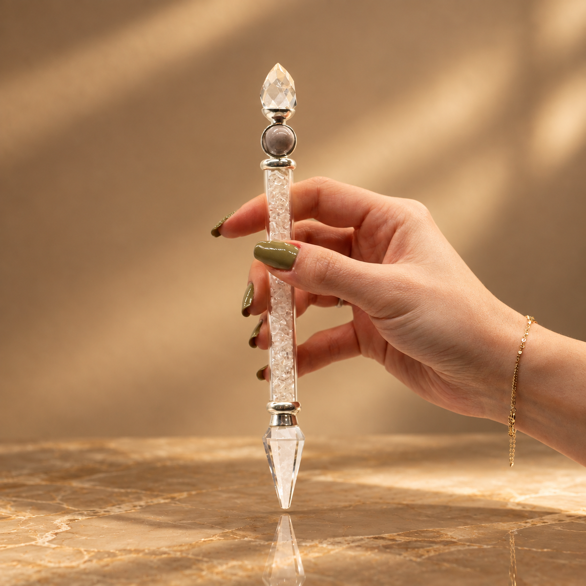 Baguette Shiva Lingam en cristal de roche, sagesse — vue 2