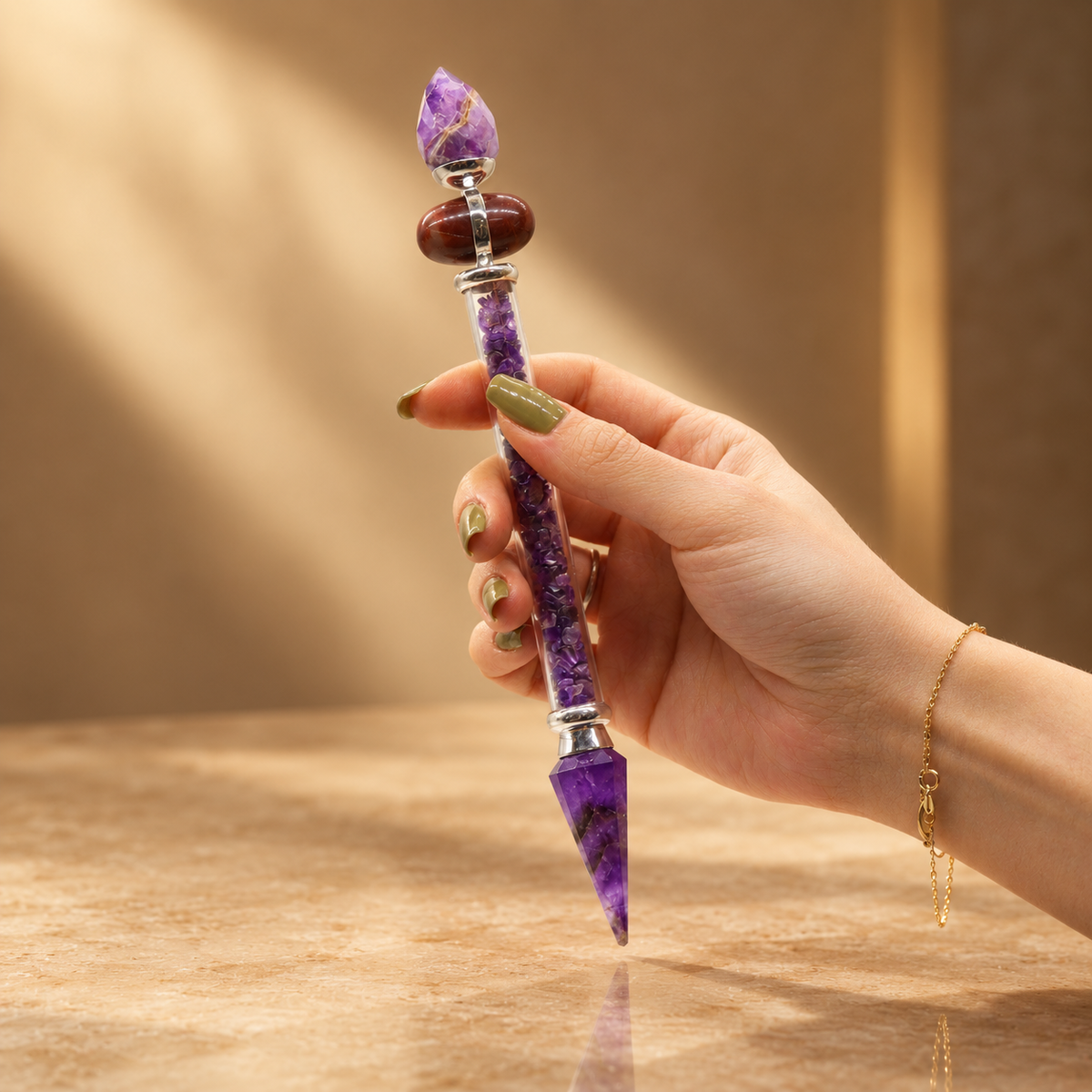 Baguette Shiva Lingam en améthyste, réussite — vue 2