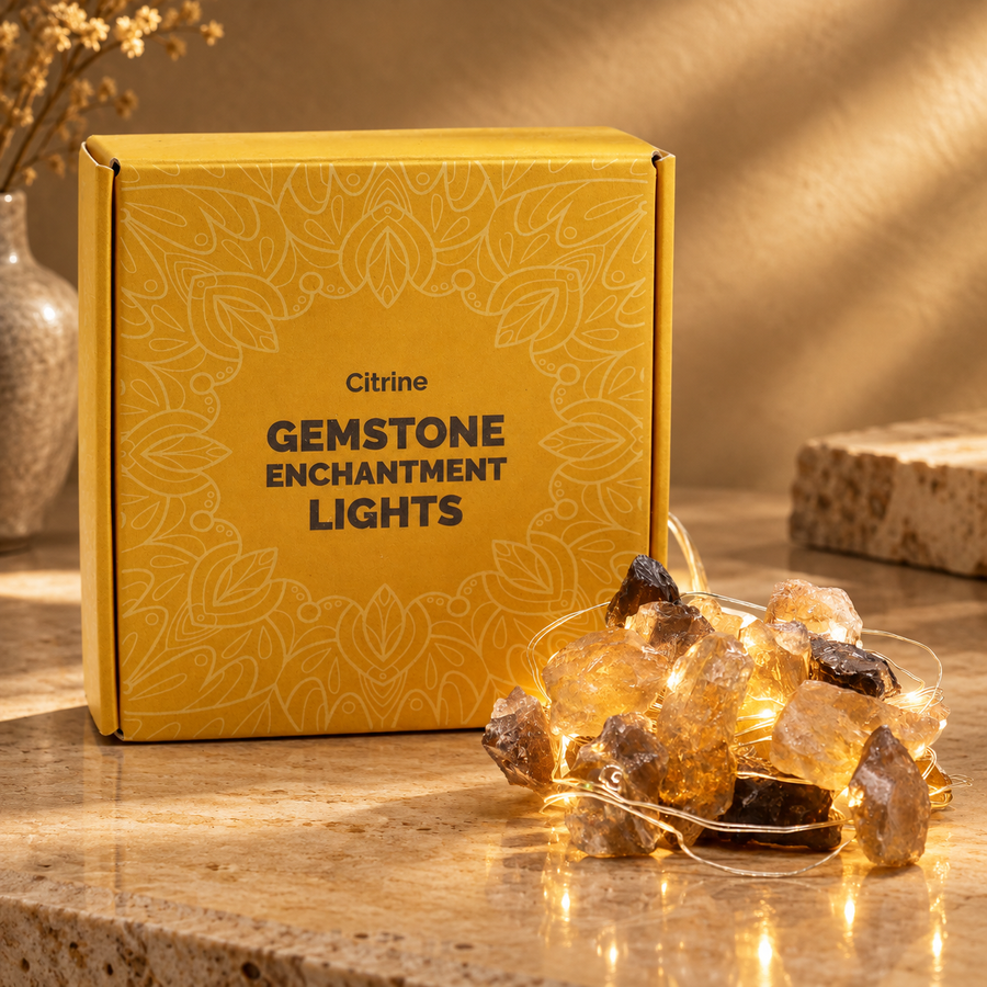 Guirlande lumineuse de gemmes en citrine fumée