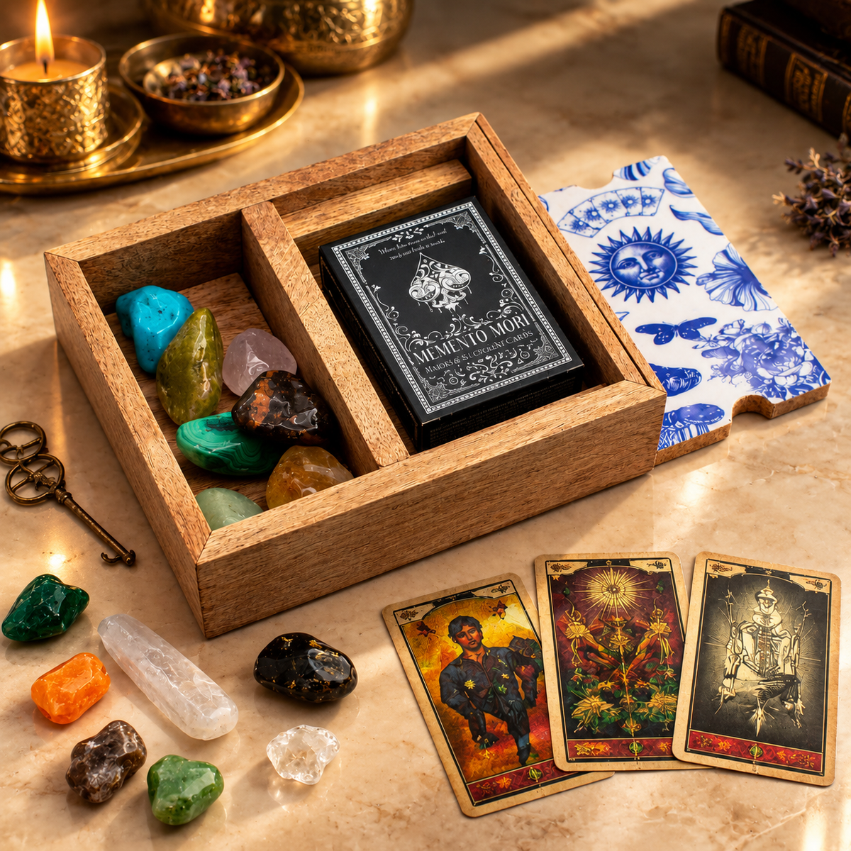 Coffret de tarot et porte-cartes, deux compartiments — vue 3