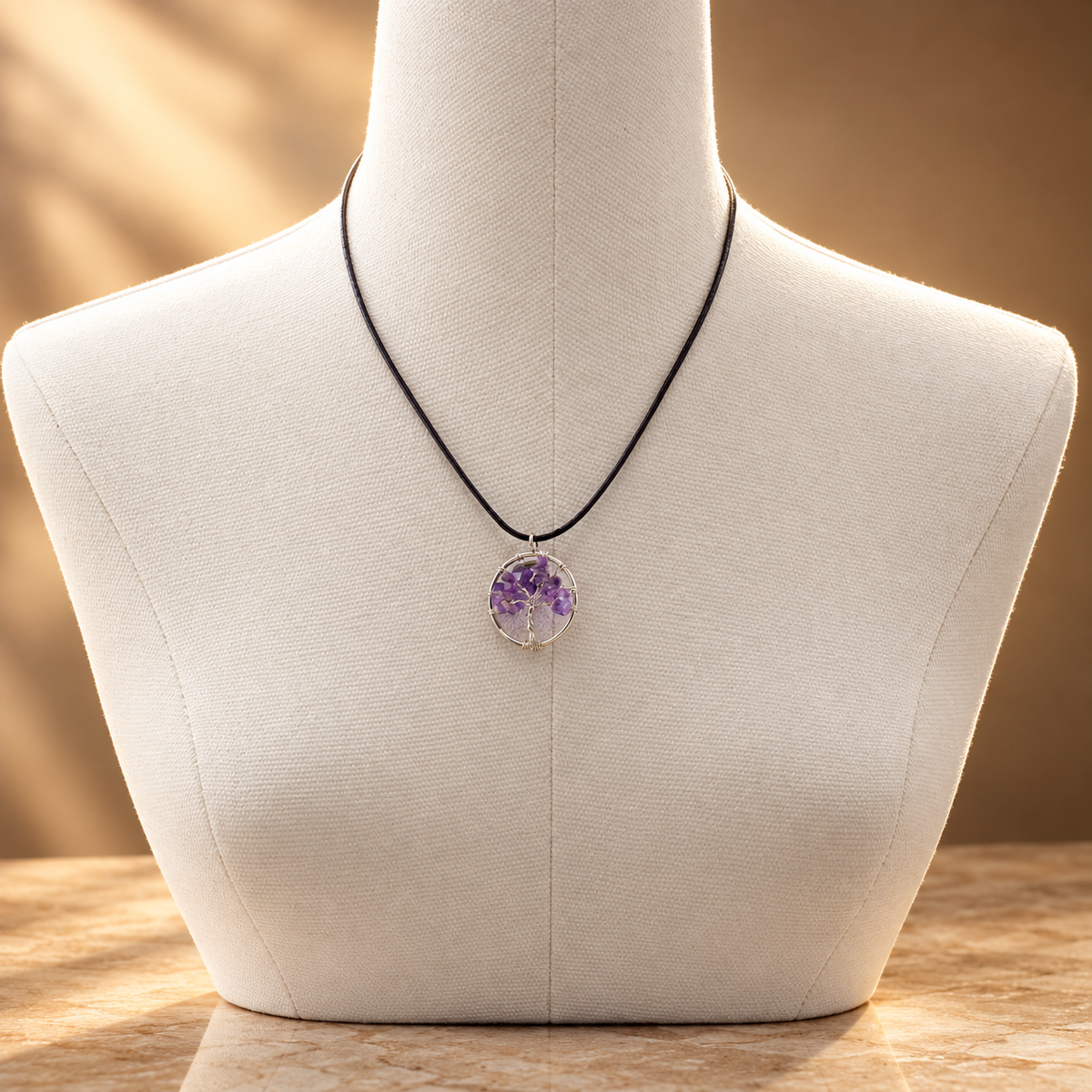 Pendentif arbre de vie en améthyste — vue 3