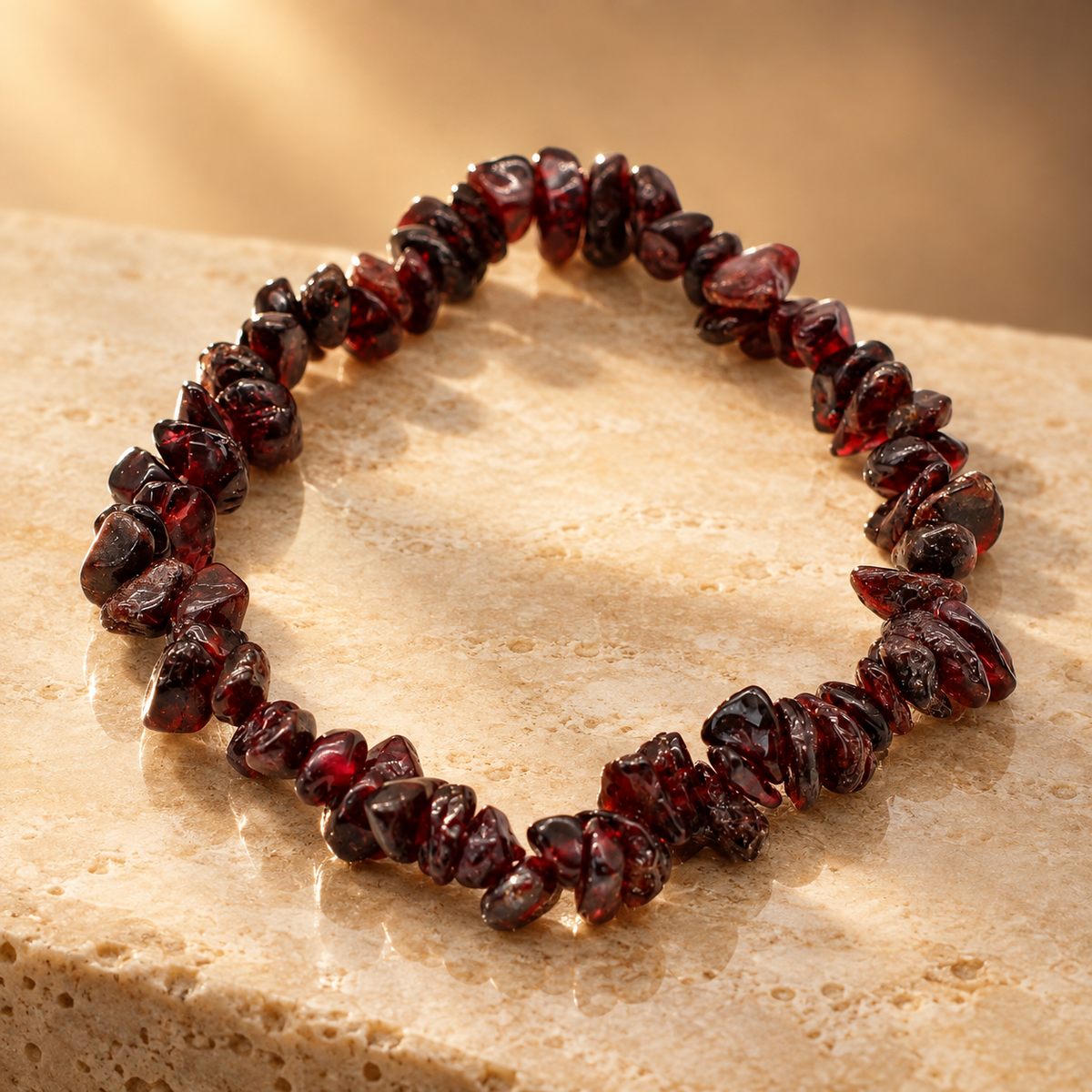 Bracelet en éclats de grenat