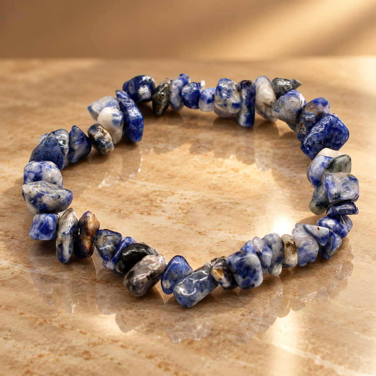 Bracelet en éclats de sodalite