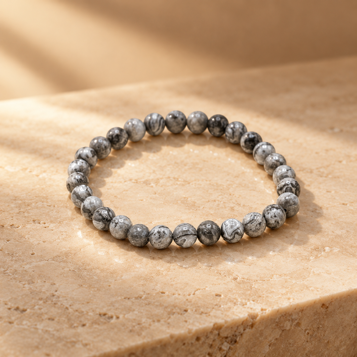 Bracelet d’intention en pierre de carte, prospérité