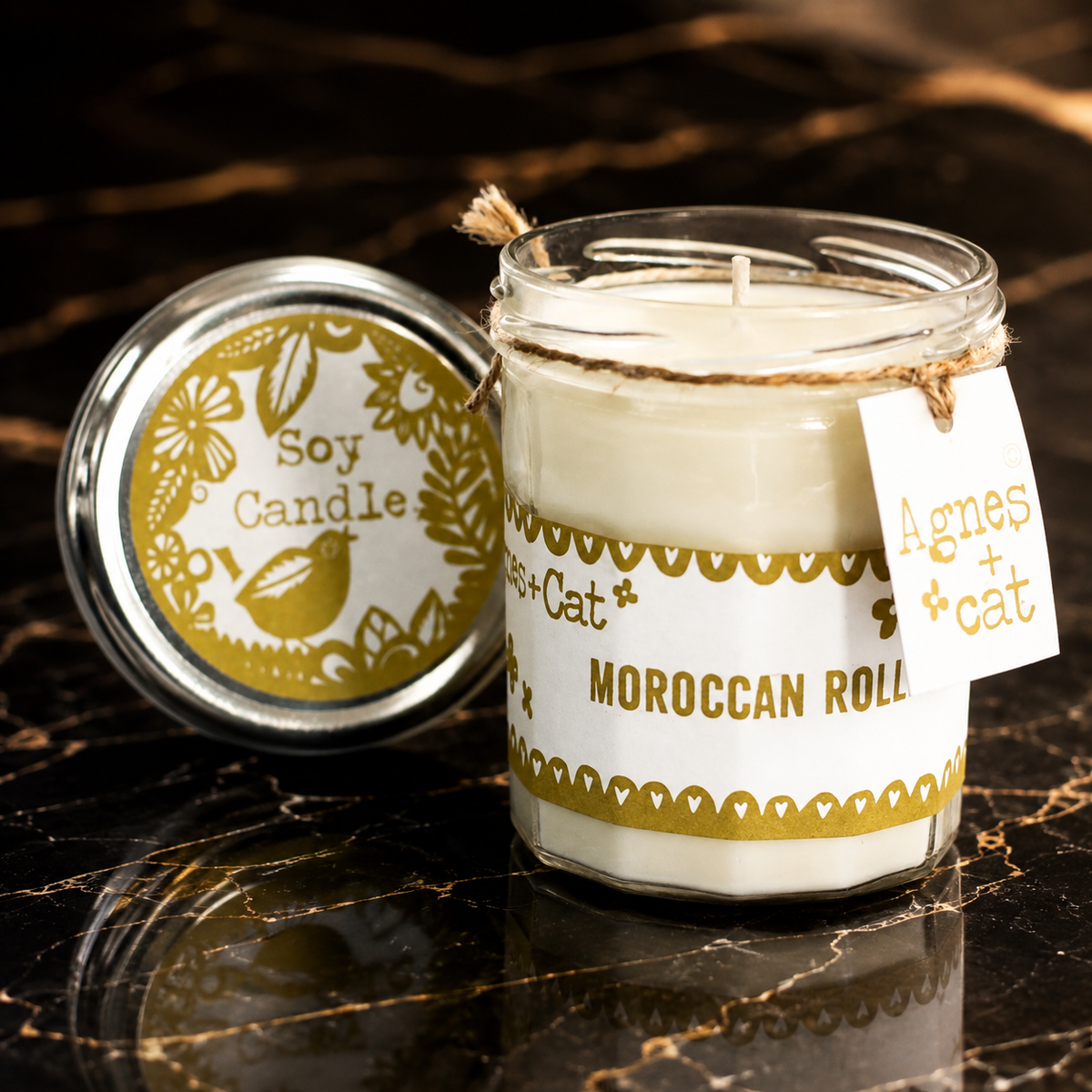 Bougie Moroccan Roll en pot de verre 220 g