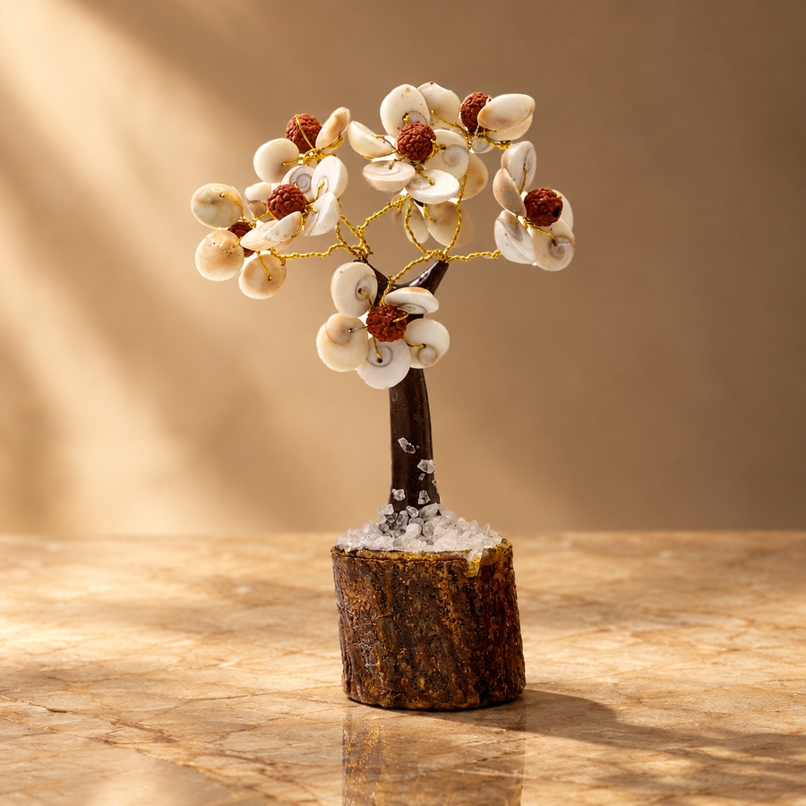Cercle d’arbres Gomati Chakra et rudraksha, 45 pierres