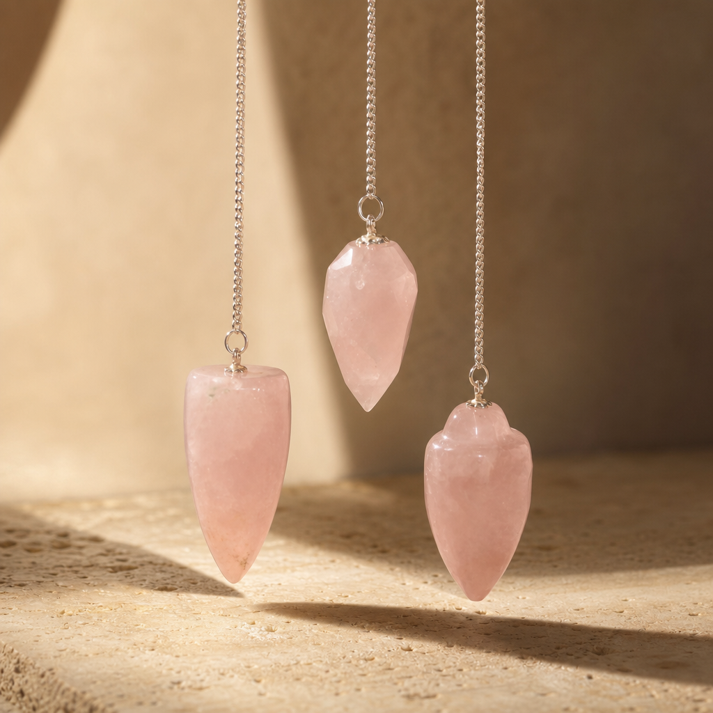 Pendule en quartz rose