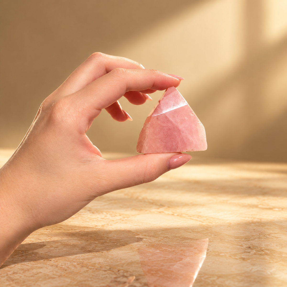 Pointes polies de quartz rose, sachet de 700 g