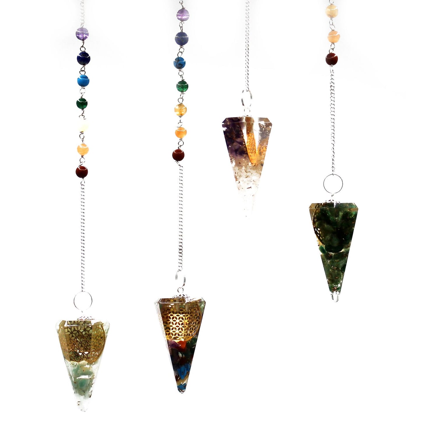 Pendule chakra d’orgonite — Fleur de vie