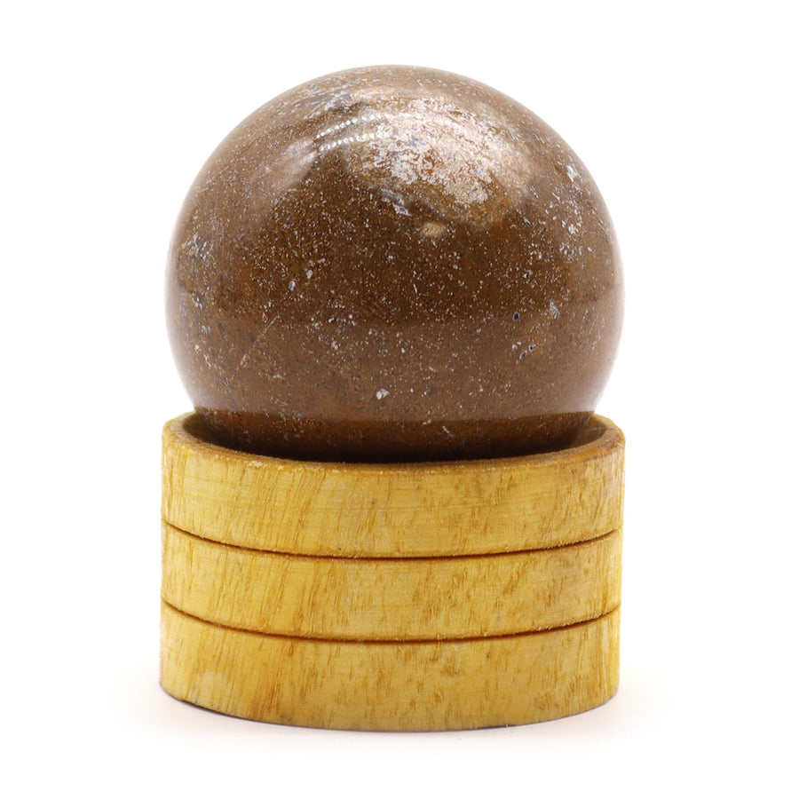 Sphère sur socle — Agate océanique · 40 mm