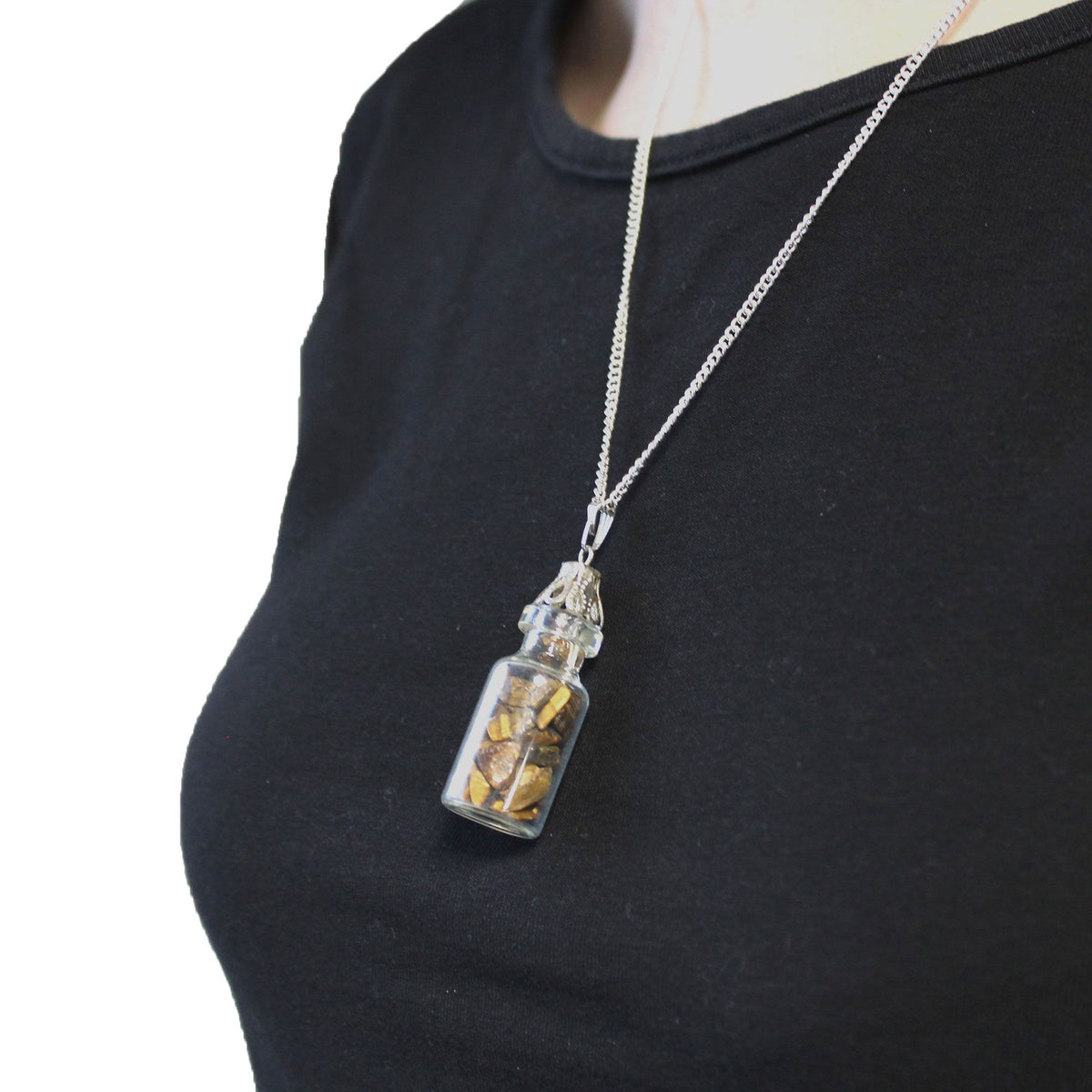 Collier de gemmes en fiole, œil de tigre — vue 5
