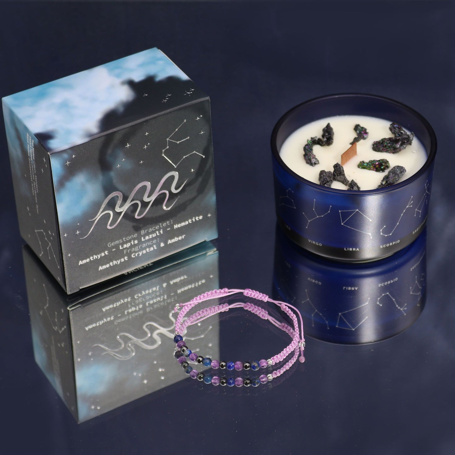 Bougie de cristal du zodiaque à bracelet — Verseau