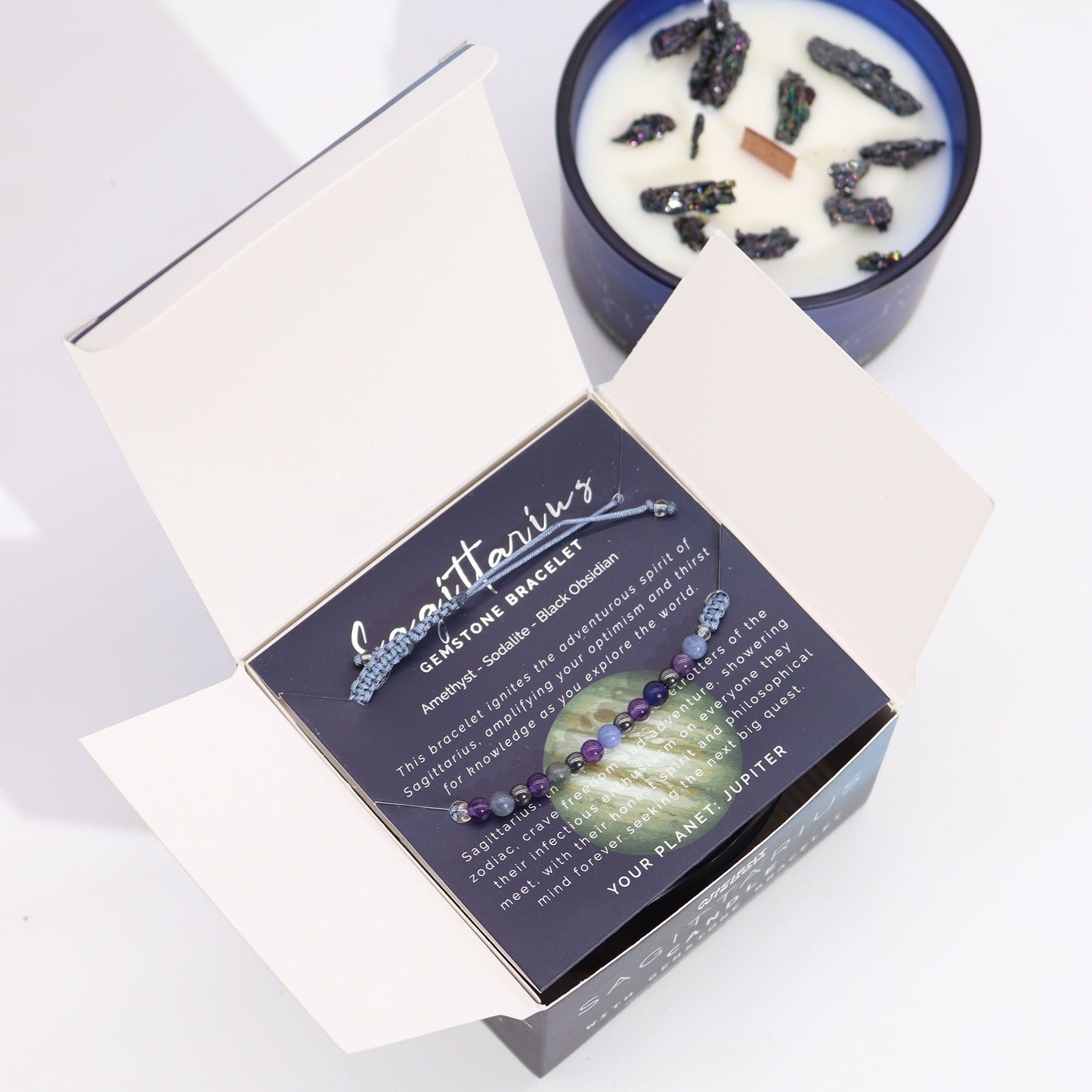 Bougie de cristal du zodiaque à bracelet — Sagittaire