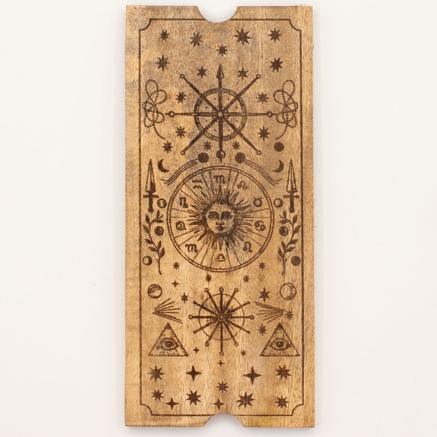 Coffret de tarot à quatre compartiments sur socle pour cartes