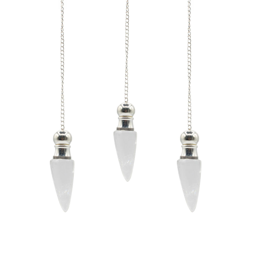 Pendule à cavité secrète — Cristal de roche · Argenté