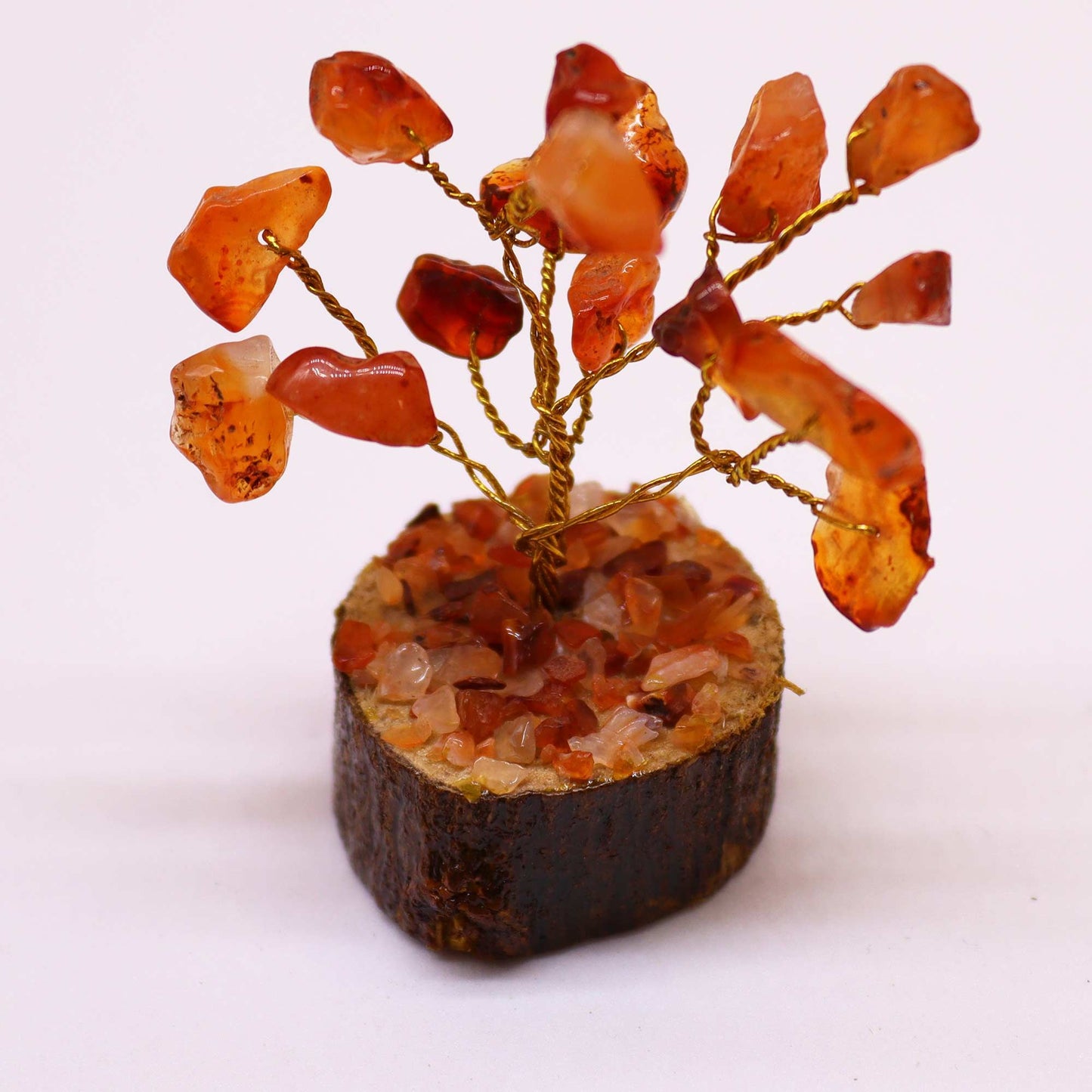 Mini arbre sur socle bois — Cornaline