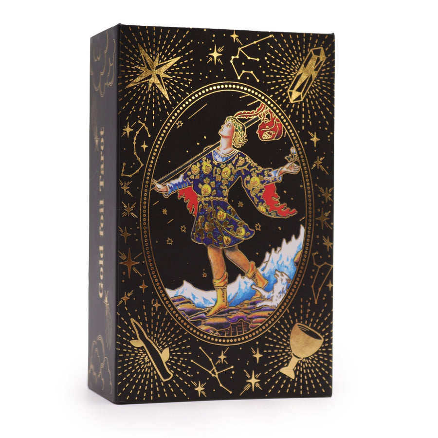 Jeu de tarot à feuille dorée — Que la magie commence · Coffret cadeau