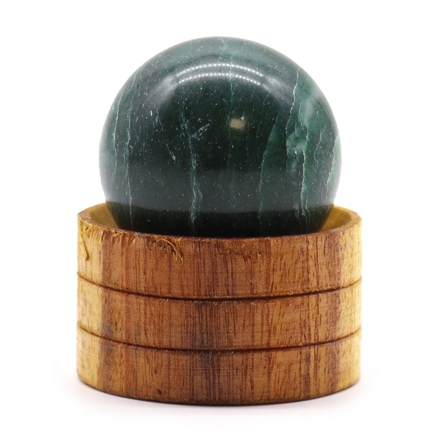 Sphère sur socle — Jade indien · 40 mm