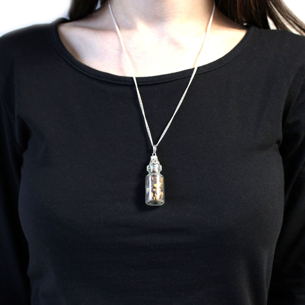 Collier de gemmes en fiole, œil de tigre — vue 4