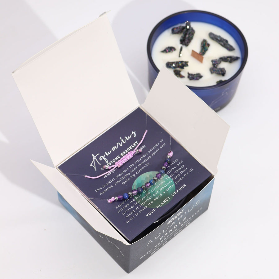 Bougie de cristal du zodiaque à bracelet — Verseau