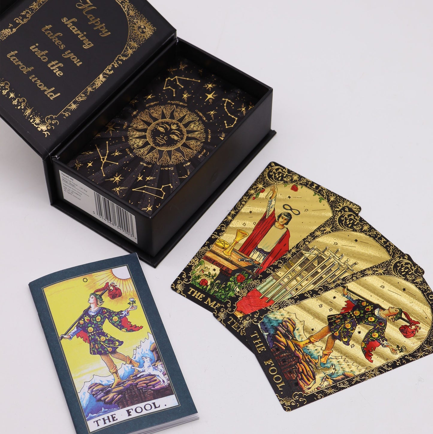 Jeu de tarot à feuille dorée — Que la magie commence · Coffret cadeau