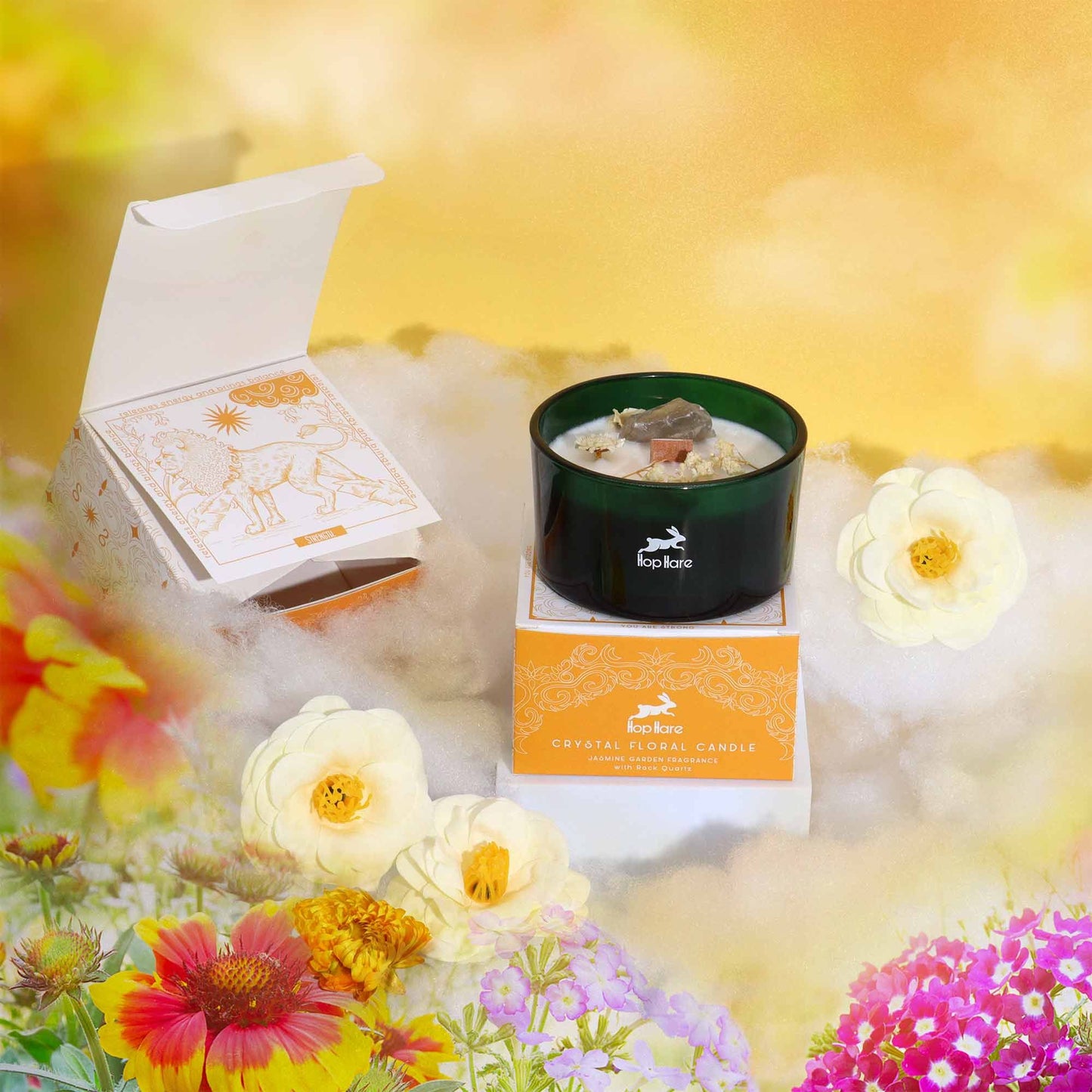 Bougie fleur magique de cristal — Le Lion